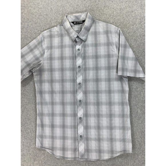 Travis Mathew Cotton Blend‎ Short Sleeve Button Down Shirt (Men's Medium) Gray - Picture 1 of 10